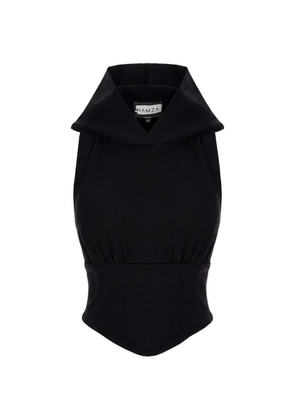 HAMZA Franci hooded top - Black