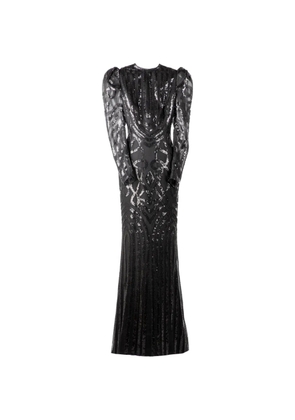 Gemy Maalouf sequin-embellished puff-sleeve dress - Black