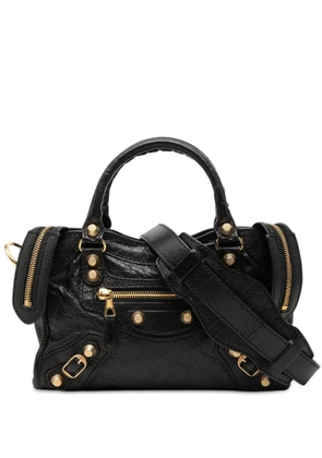 Balenciaga Pre-Owned 2018-2026 Mini Lambskin Motocross Giant 21 City satchel - Black