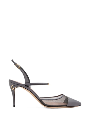 Jennifer Chamandi Vittorio mesh-panel slingback pumps - Grey