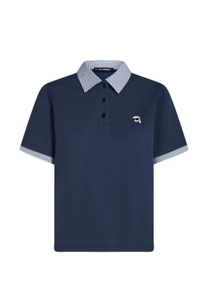 Karl Lagerfeld Ikon fabric-mix polo - Blue