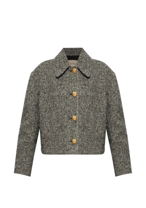 Valentino Garavani herringbone-pattern cropped jacket - Grey