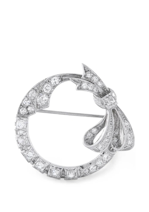 LB Exclusive bow-detail diamond brooch - Silver