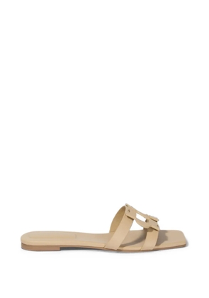 Simkhai Monogram leather slides - Neutrals
