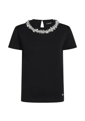 Karl Lagerfeld faux-pearl T-shirt - Black