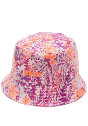 MSGM floral-print bucket hat - Pink