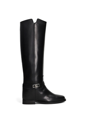 Via Roma 15 buckle-strap knee-high boots - Black