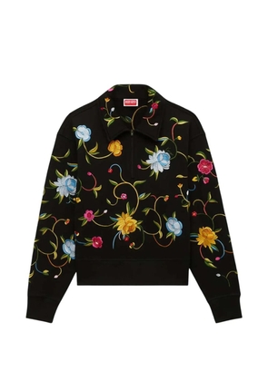 Kenzo 'KENZO Wildflower' embroidered half-zip sweatshirt - Black