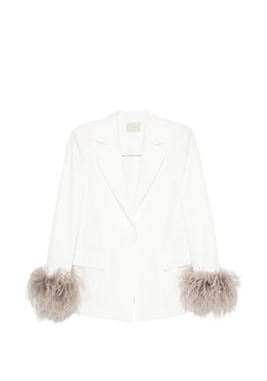 THE ARCHIVIA feather-cuff blazer - White
