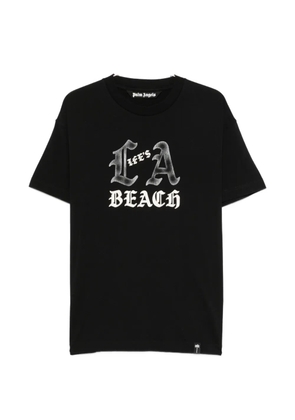 Palm Angels Life's A Beach graphic-print T-shirt - Black