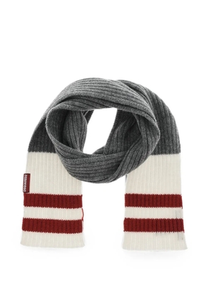 DSQUARED2 ribbed striped scarf - Grey