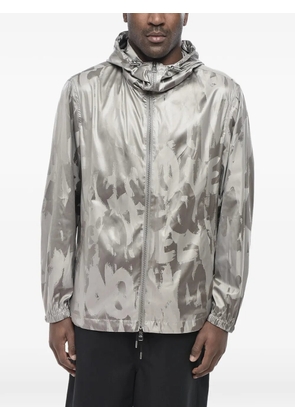 Alexander McQueen logo-print hooded jacket - Grey