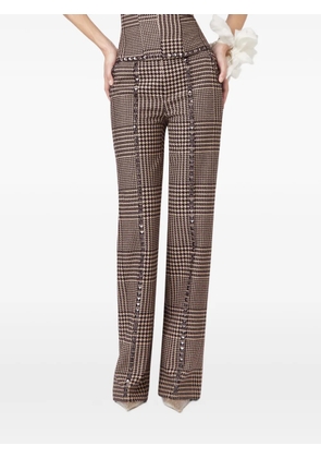 Giuseppe Di Morabito houndstooth-pattern stud-embellished trousers - Brown
