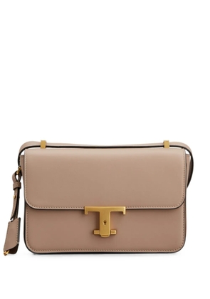 Tod's T Timeless flap bag in leather mini - Neutrals