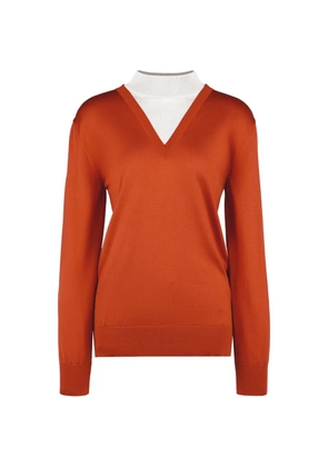 Tod's mock turtleneck in silk - Orange