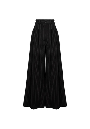 HAMZA Kimi striped wide-leg trousers - Black
