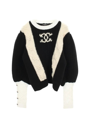 CHANEL Pre-Owned 1986-1988 cable-knit sweater - Black