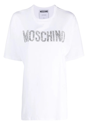 Moschino crystal-logo cotton T-shirt - White
