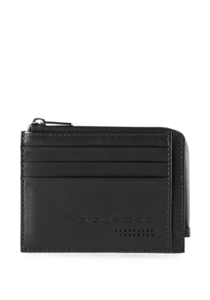 PIQUADRO logo-embossed leather cardholder - Black