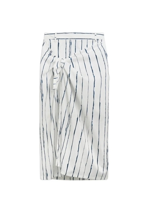 Liviana Conti Lindsey stripe-print tie-waist midi skirt - White