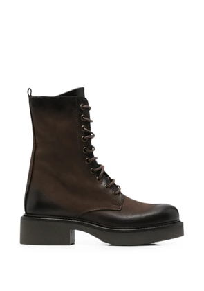 Metisse lace-up leather combat boots - Brown