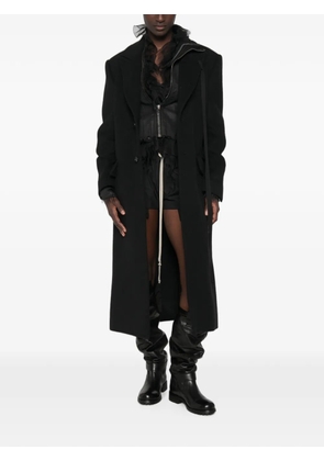 Ann Demeulemeester single-breasted notched-lapels wool coat - Black