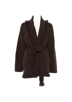 Alanui fringe-trim belted cardigan - Brown