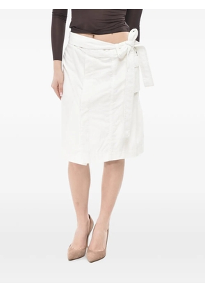 Ferragamo belted midi skirt - White