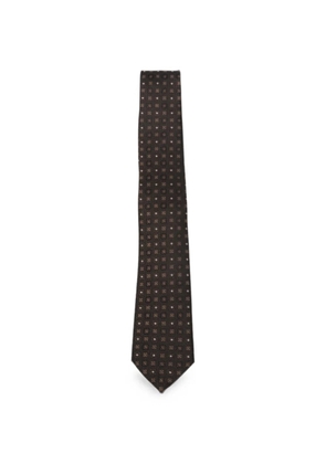 Saint Laurent jacquard silk tie - Brown