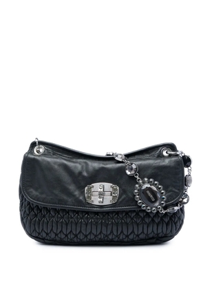 Miu Miu Pre-Owned 2010-2026 Matelasse Nappa Crystal Flap crossbody bag - Black