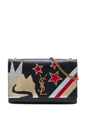 Saint Laurent Pre-Owned 2019 Medium Smooth Calfskin Rockstar Patchwork Monogram Kate crossbody bag - Black