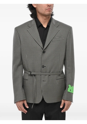 Off-White houndstooth-pattern belted blazer - Grey