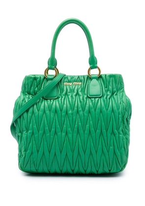 Miu Miu Pre-Owned 2010-2026 Matelasse Nappa satchel - Green