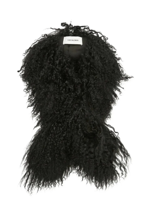 Yves Salomon long-haired lamb scarf - Black