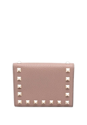 Valentino Garavani Pre-Owned 2018-2026 Leather Rockstud Compact Wallet small wallets - Pink
