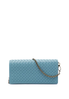 Bottega Veneta Pre-Owned 2012-2026 Nappa Intrecciato Wallet On Chain crossbody bag - Blue