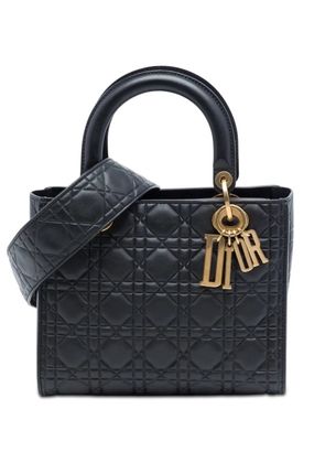 Christian Dior Pre-Owned 2017 Medium Ultra Matte Calfskin Cannage Embossed Lady Dior satchel - Black