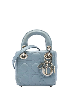Christian Dior Pre-Owned 2021 Micro Lambskin Cannage Lady Dior satchel - Blue