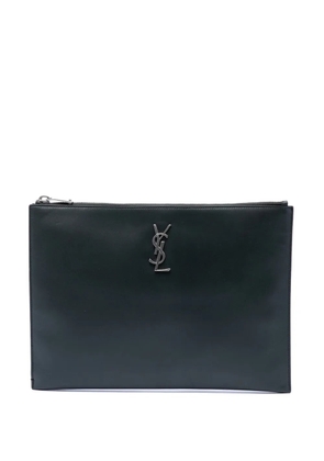 Saint Laurent Pre-Owned 2018 Leather Monogram Ipad Case clutch bag - Blue