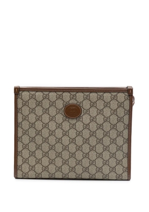 Gucci Pre-Owned 2016-2026 GG Supreme Retro Interlocking G clutch bag - Neutrals
