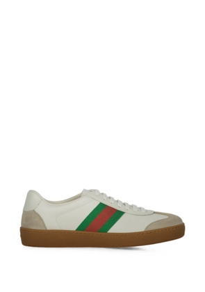 Gucci Web-stripe leather sneakers - Neutrals