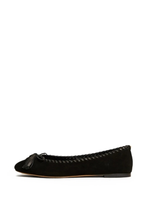 TWINSET suede ballet flats with bow - Black