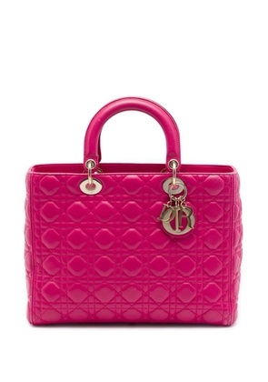 Christian Dior Pre-Owned 2015 Large Lambskin Cannage Lady Dior satchel - Pink