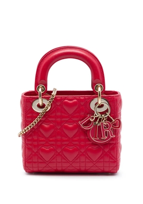 Christian Dior Pre-Owned 2021 DiorAmour Mini Lambskin Cannage Lady Dior satchel - Red