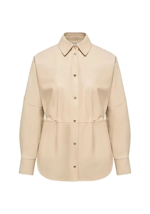 Moncler leather long-sleeve shirt - Neutrals