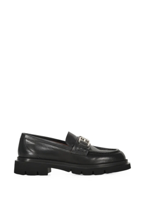 Bally logo-plaque leather loafers - Black