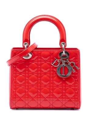 Christian Dior Pre-Owned 2012 Medium Patent Cannage Lady Dior satchel - Red
