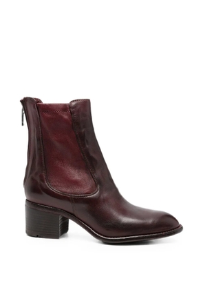 LEMARGO rear-zip leather ankle boots - Red