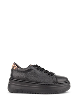 SERGIO MORETTI FIRENZE leopard-print platform sneakers - Black