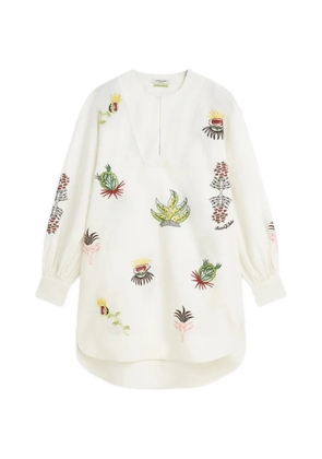 Scotch & Soda embroidered long-sleeve mini dress - Neutrals